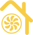Ikona decentralizované větrání žlutá