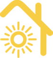 Ikona fotovoltaické elektrárny žlutá